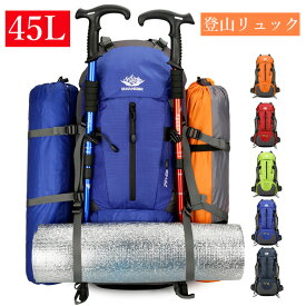 登山 リュック バッグ リュックサック 45L アウトドア バック 大容量 軽量 レッド グリーン ブルー ブラック オレンジ グレー レインカバー 防水 出張 旅行 撥水鞄 スポーツ トレッキング キャンプ 防災 男女兼用 通勤 通学 登山リュックサック バックパック ハイキング