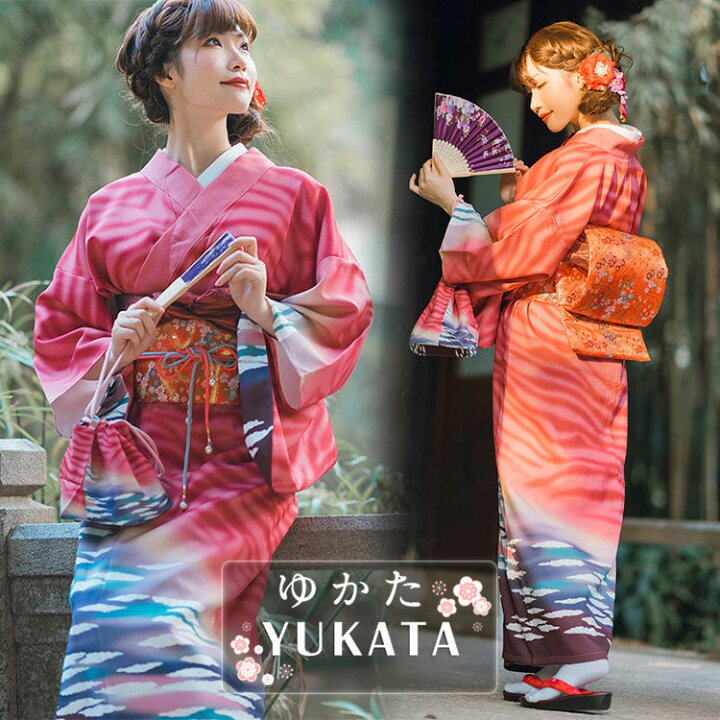 楽天市場】着物 レディース ジュニア 赤 花柄 女性 和服 大人 作り帯 
