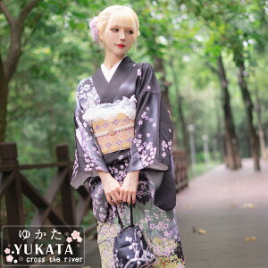 浴衣 高校生 可愛い 浴衣 中学生 大人 レディース セット 女性 和装 むらさき 花柄 桜 梅 紫 洗える 浴衣 160 大きいサイズ 夏 パープル 作り帯 大きめ ジュニア 女子会 紅葉狩り 花火大会 お花