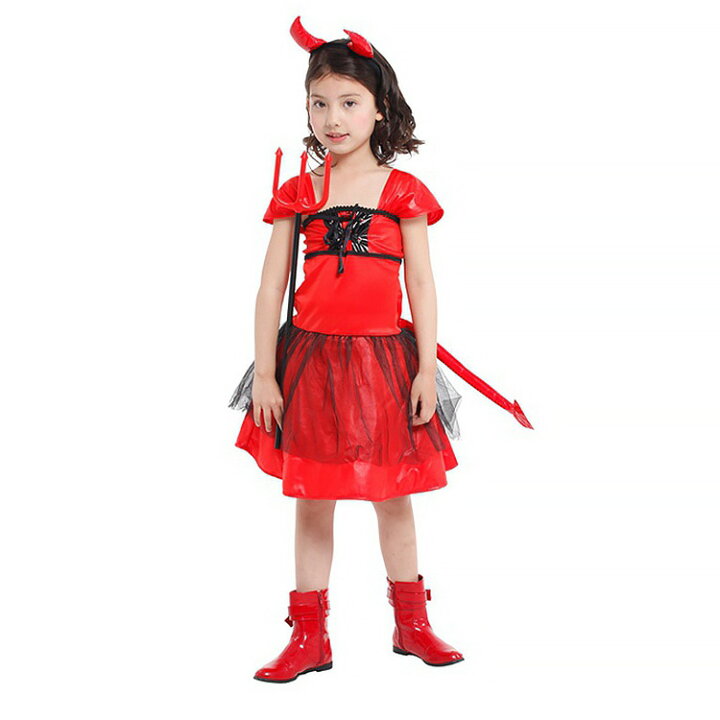 楽天市場 デビル 仮装 ハロウィン 仮装 コスプレ 魔女 ハロウィン 衣装 子供 女の子 赤 悪魔 可愛い ドレス ワンピース キッズ ヘアバンド 闇の精霊 魔女っ娘 パーティー 誕生日 発表会 クリスマス ハロウィーン 学園祭 舞台劇 ステージ 衣装 S M L 100