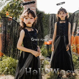 魔女 デビル 女の子 ハロウィーン衣装 ハロウィン 仮装 小学生 中学生 黒 精霊 エルフ 翼 仮装 魔法使い マジック ハロウィン コスプレ 衣装 ハロウィン 衣装 子供 ハロウィン キッズ おもしろ 仮装 パーティー 舞台劇 発表会 コスチューム 変装 cosplay Halloween