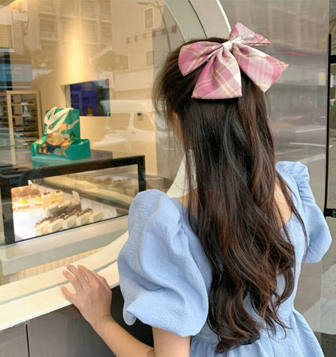 ヘアリボン ヘアアクセサリー リボン 髪飾り ヘアクリップ バレッタ 韓国 通販