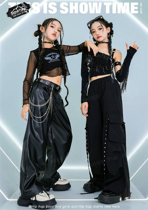 楽天市場】k-pop 衣装 黒 キッズダンス衣装 セットアップ ヒップホップ 