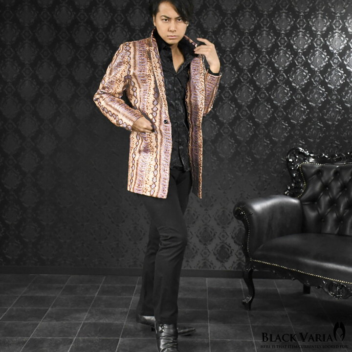 楽天市場】ロングジャケット パイソン柄 フェイクレザー シワ加工 