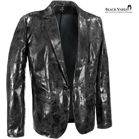 ジャケット テーラード ブラックデニム ムラ プリント メンズ 日本製 1釦 テーラードジャケット mens ファッション おしゃれ (ブラック黒) 212704