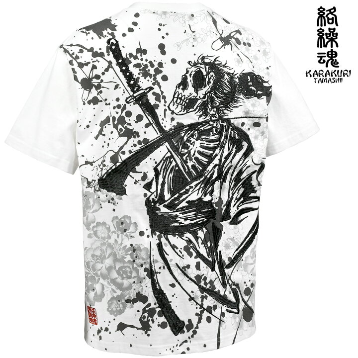 楽天市場】からくり魂 絡繰魂 クルーネック 侍髑髏 半袖Tシャツ 和柄 