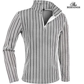 ポロシャツ ハーフジップ 長袖 ストライプ柄 メンズ シンプル ロンT mens(ホワイト白×ブラック黒) 334033