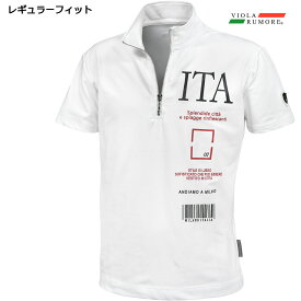 VIOLA rumore ヴィオラ ビオラ Tシャツ ハーフジップ メンズ 半袖Tシャツ mens ファッション(ホワイト白) 31307