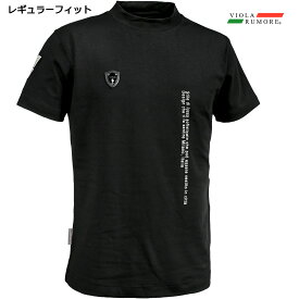 VIOLA rumore ヴィオラ ビオラ Tシャツ モックネック シンプル メンズ 半袖Tシャツ mens(ブラック黒) 31318