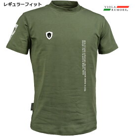 VIOLA rumore ヴィオラ ビオラ Tシャツ モックネック シンプル メンズ 半袖Tシャツ mens(カーキ緑グリーン) 31318