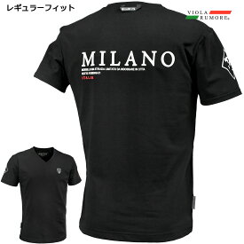 VIOLA rumore ヴィオラ ビオラ Tシャツ Vネック バックプリント ロゴ メンズ 半袖Tシャツ mens(ブラック黒) 31315