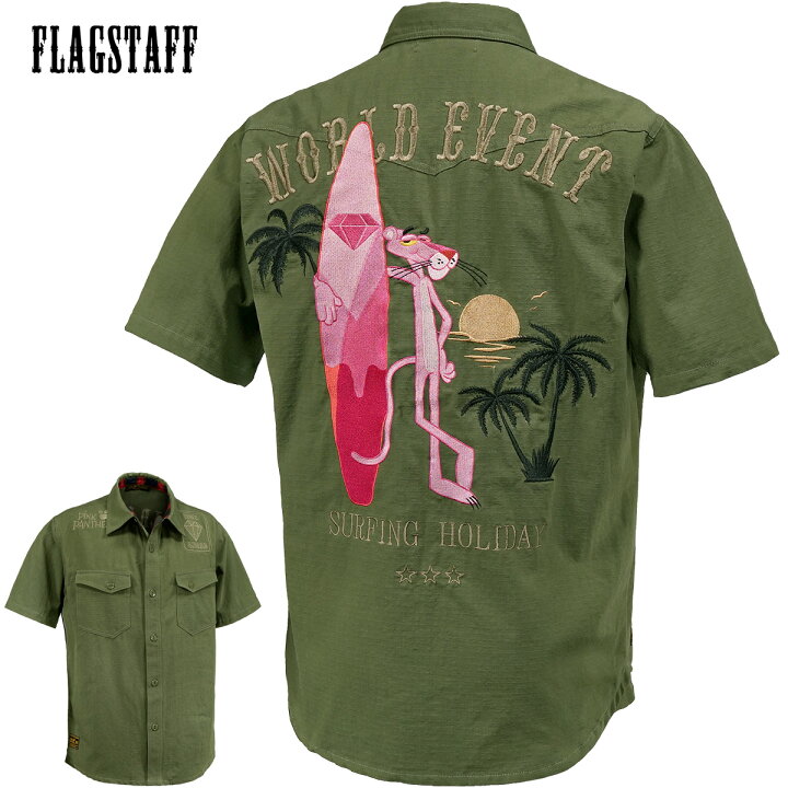 楽天市場】ピンクパンサー PINK PANTHER ワークシャツ リップストップ  