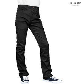 シューカット ツイル 無地 メンズ ボトムス ストレッチ スリム ブーツカット mens(ブラック黒) jb62219