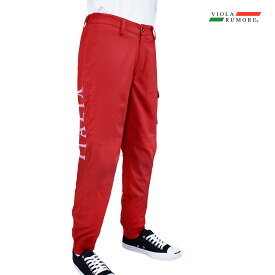 VIOLA rumore ヴィオラ ビオラ カーゴパンツ 裾リブ メンズ テーパードパンツ ストレッチ ボトム mens(レッド赤) 42119