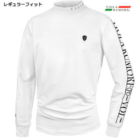 VIOLA rumore ヴィオラ ビオラ Tシャツ モックネック 襟ロゴ メンズ 長袖Tシャツ mens(ホワイト白) 42200