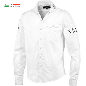 VIOLA rumore ヴィオラ ビオラ シャツ 襟プリント ホリゾンタルカラー メンズ 長袖 men(ホワイト白) 42301