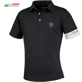 VIOLA rumore ヴィオラ ビオラ ポロシャツ シートプリント バックプリント メンズ ポロ 半袖 mens(ブラック黒) 42311