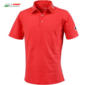 VIOLA rumore ヴィオラ ビオラ ポロシャツ 襟ロゴジャガード メンズ ポロ 半袖 mens(レッド赤) 42312