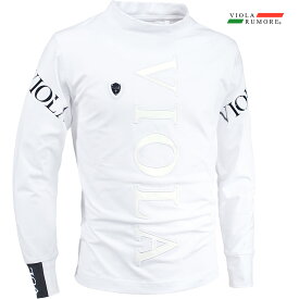 VIOLA rumore ヴィオラ ビオラ Tシャツ モックネック PUレザー ロゴ メンズ 長袖Tシャツ mens(ホワイト白) 52111