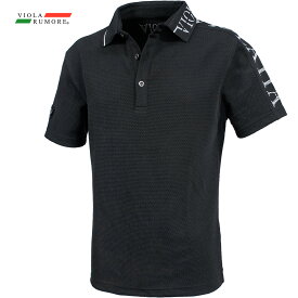 VIOLA rumore ヴィオラ ビオラ ポロシャツ 肩ロゴ メンズ ポロ 半袖 mens(ブラック黒) 52311