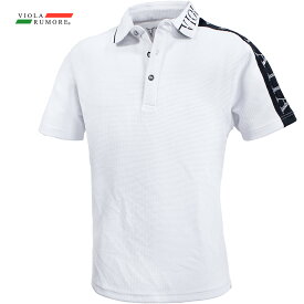 VIOLA rumore ヴィオラ ビオラ ポロシャツ 肩ロゴ メンズ ポロ 半袖 mens(ホワイト白ブラック黒) 52311