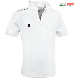 VIOLA rumore ヴィオラ ビオラ ポロシャツ スキッパー 襟ロゴ メンズ ポロ 半袖 mens(ホワイト白) 52312
