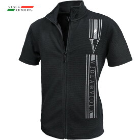 VIOLA rumore ヴィオラ ビオラ Tシャツ フルジップアップ メンズ ポロ 半袖Tシャツ mens(ブラック黒) 52314