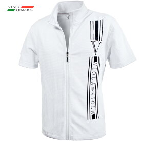 VIOLA rumore ヴィオラ ビオラ Tシャツ フルジップアップ メンズ ポロ 半袖Tシャツ mens(ホワイト白) 52314