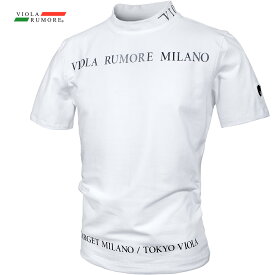 VIOLA rumore ヴィオラ ビオラ Tシャツ モックネック ラインストーン メンズ 裾ドローコード 半袖Tシャツ mens(ホワイト白) 52321