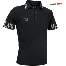VIOLA rumore ヴィオラ ビオラ ポロシャツ 襟ロゴ メンズ ポロ 半袖 mens(ブラック黒) 52307