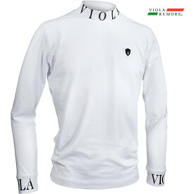 VIOLA rumore ヴィオラ ビオラ Tシャツ モックネック 襟ロゴ メンズ 長袖Tシャツ mens(ホワイト白) 62108