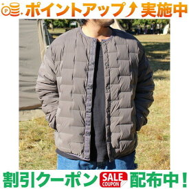 (ジーアールエヌアウトドア)grn outdoor SIX LESS DOWN 2WAY CARDIGAN (GRAY) | ジャケット アウター 上着 冬 冬服 メンズ レディース アウトドア 暖かい 防寒着 防寒 カジュアル キャンプ キャンプウェア 冬ジャケット 冬物 ダウンジャケット