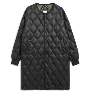 WINTER SALE�J�Ò���(�^�C�I��)TAION �~���^���[ �I�[�o�[�T�C�Y�N���[�l�b�N �_�E���R�[�g-�\�t�g�V�F�� (BLACK)