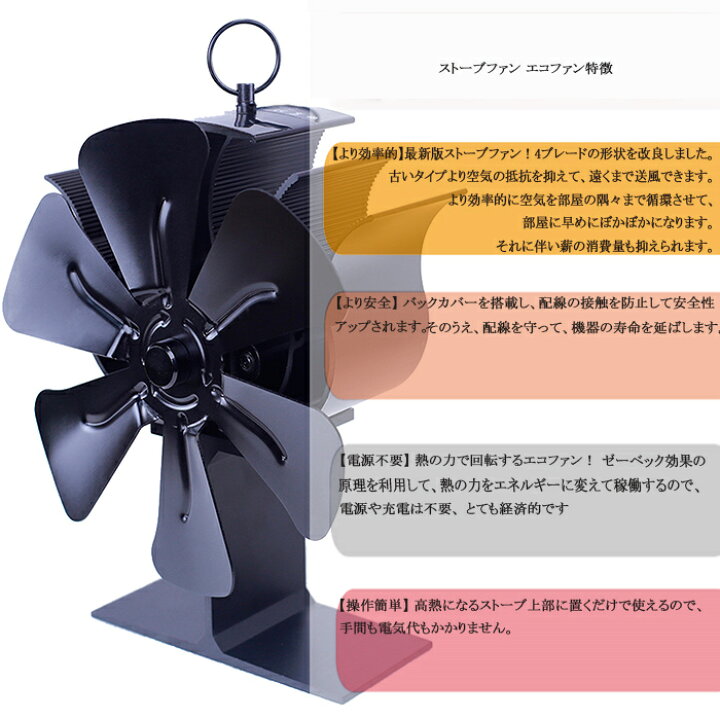 楽天市場】改良最新版 ストーブファン 電源不要 エコファン 石油 