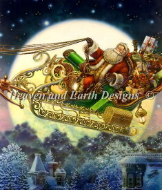Santa's Sleigh・クロスステッチ 図案 チャート 刺繍 手芸*Heaven&Earth*