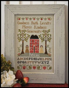 Virtue Sampler�E�N���X�X�e�b�` �}�� �`���[�g �h�J ��|*Little House Needleworks*