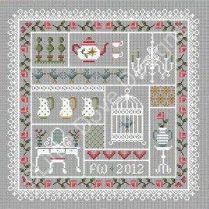 Shabby Chic�E�N���X�X�e�b�` �}�� �`���[�g �h�J ��|*Little Dove Designs*