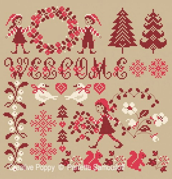 楽天市場】Christmas Welcome・クロスステッチ 図案 チャート 刺繍 