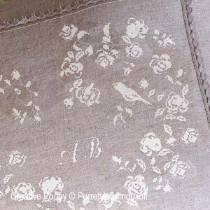 Singing Bird Rose Heart - EcruENXXeb` } `[g hJ |*Perrette Samouiloff*ybg TCt