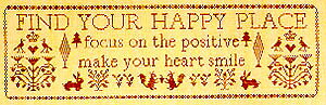 FIND YOUR HAPPY PLACE�E�N���X�X�e�b�` �}�� �`���[�g �h�J ��|*BLUE RIBBON DESIGNS*