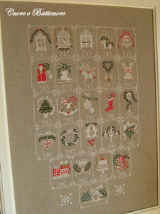 Shabby Advent Calendar�E�N���X�X�e�b�` �}�� �`���[�g �h�J ��|*Cuore E Batticuore*
