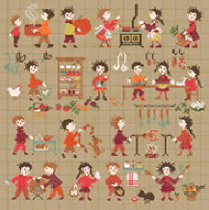 楽天市場 Happy Childhood Collection In The Kitchen クロスステッチ 図案 チャート 刺繍 手芸 Perrette Samouiloff ペレット サモイロフ クロスステッチ Fabric