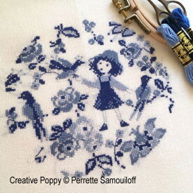 Camaieu Blues・クロスステッチ 図案 チャート 刺繍 手芸*Perrette Samouiloff*ペレット サモイロフ