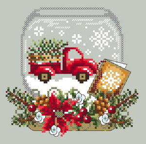 Truck Snow Globe�E�N���X�X�e�b�` �}�� �`���[�g �N���X�}�X �h�J ��| Shannon Christine Designs