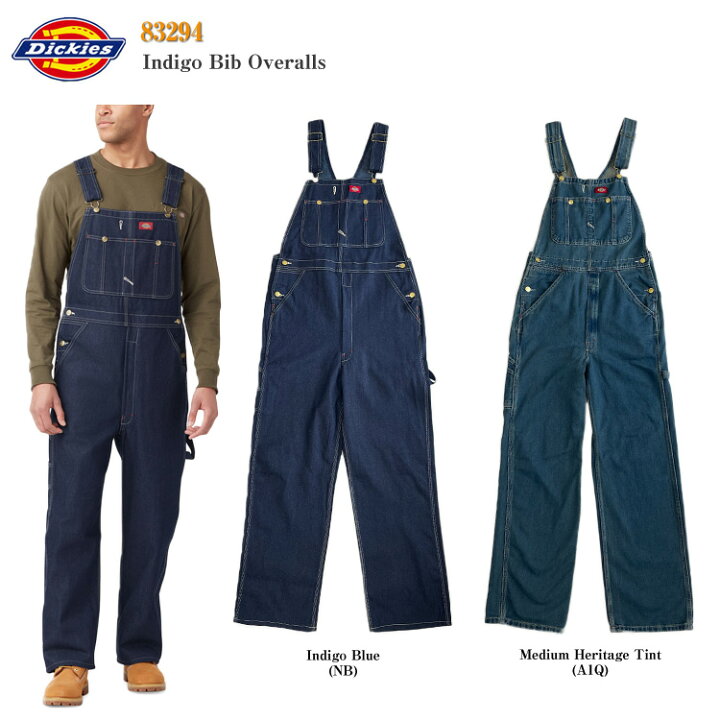 楽天市場】【Dickies】83294 インディゴ ビブ オーバーオール 