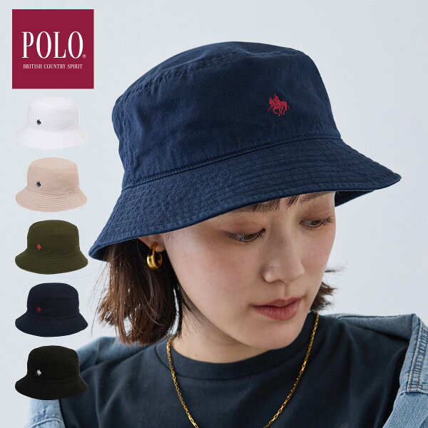 ＼MAX 半額 クーポン！／【17日迄】 POLO ロゴ バケットハット 帽子 ハット レディース メンズ ユニセックス 男女兼用 アメカジ cap ロゴ フリーサイズ ブランド シンプル 無地 サイズ調整 UV 通年 プレゼント トレンド レディース CF クロスファンクション