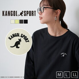 【30％OFFクーポン！5/7 9:59まで】USAコットン 裏毛 ロゴTシャツ KANGOL SPORT レディース オーバーサイズ UV トップス ロンT ロングTシャツ ロゴ 着回し 着まわし カジュアル シンプル スポーツ アウトドア デイリー おしゃれ 春 秋 冬 カンゴール スポーツ