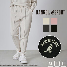 【30％OFFクーポン！6/11 9:59まで】ストレッチ ダンボール テーパードパンツ KANGOL SPORT レディース ボトムス パンツ テーパード センターシーム スリット 裾スリット ロゴ 着やせ カジュアル シンプル スポーツ アウトドア おしゃれ カンゴール スポーツ