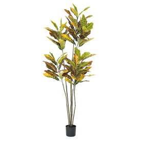 人工観葉植物 クロトン （ポット付き） イエローグリーン 高さ155cm （P288-a50937) （代引き不可） インテリアグリーン フェイクグリーン