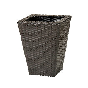 インテリア ポットカバー プラ編プランター 3341 ダークブラウン(1個入り)高さ41cm (P210-gx3341-27) (代引き不可) ケンガイ鉢6号用鉢カバー ディスプレイ